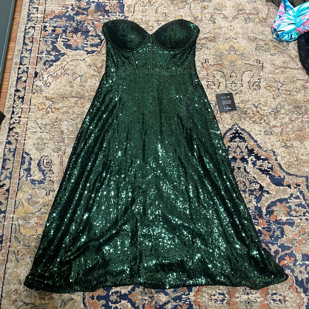 Emerald Green sequined dress